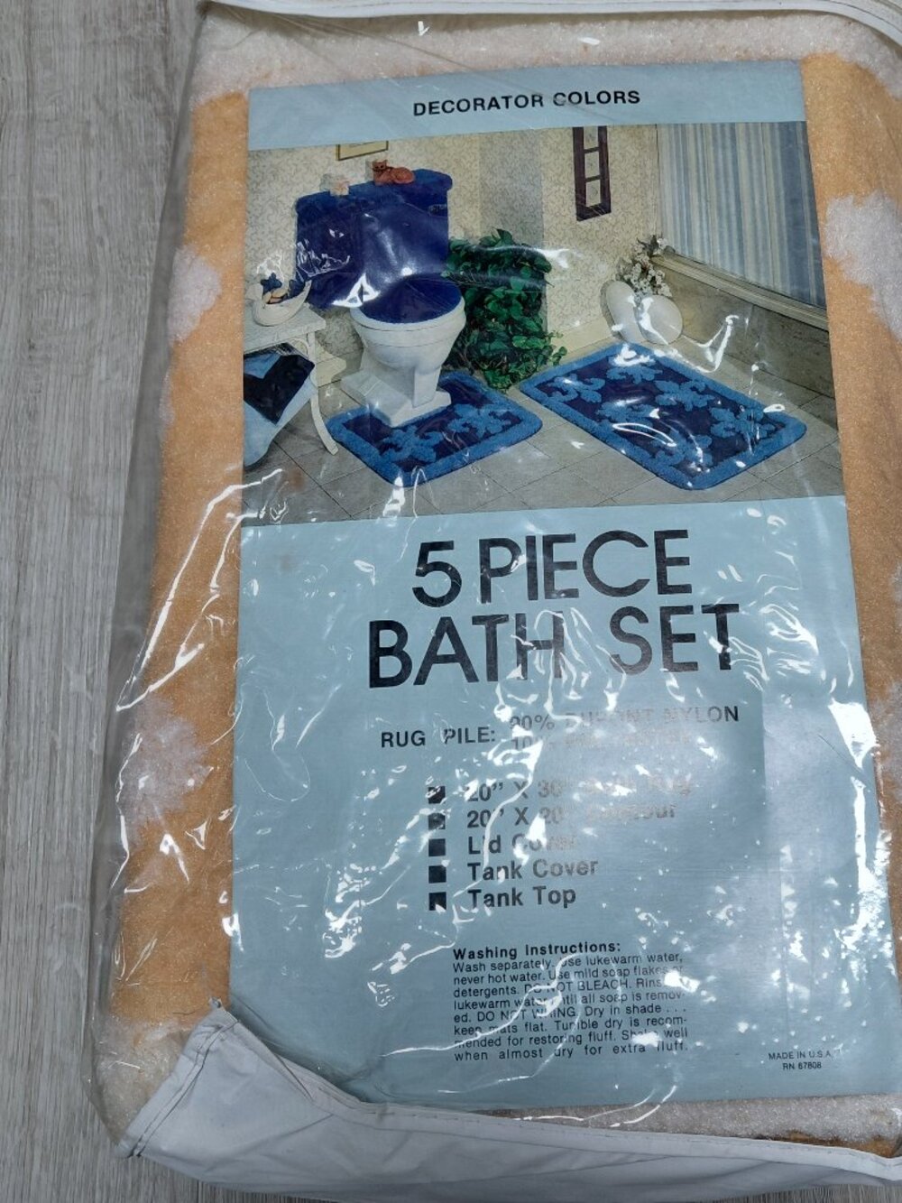 5 PIECE BATH SET | Bath Rug, Contour, Lid Cover, Tank Cover, Tank Top